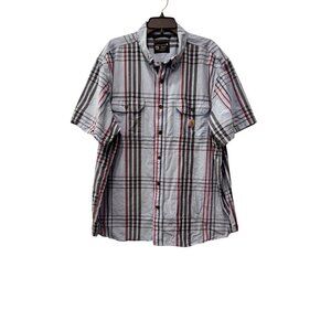 Carhartt Men's Size 2XL Blue Plaid Short Sleeve Shirt 105175 H51